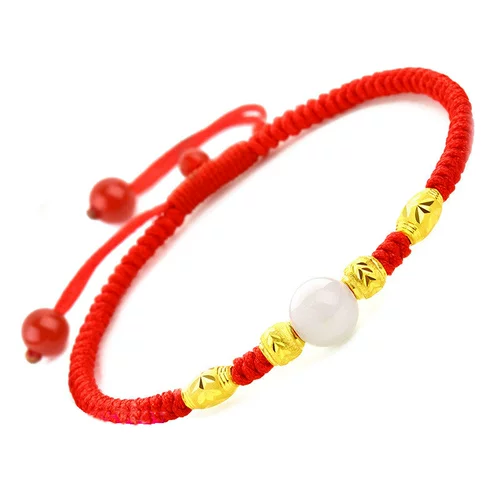 Браслет из красной нити, оберег на день рождения, браслет с одной бусиной подходит для мужчин и женщин