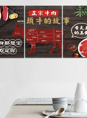 装饰画潮汕牛肉火锅店牛肉馆挂画