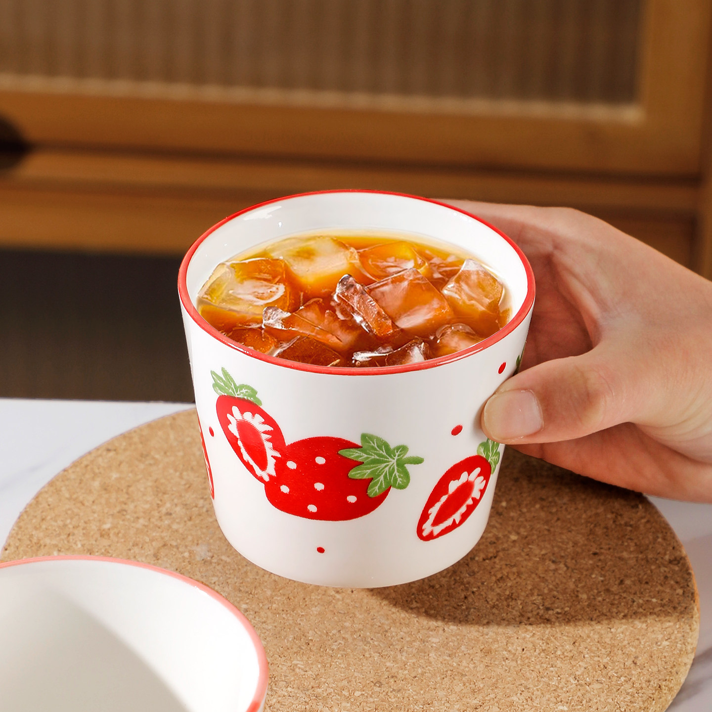 9.9元4只陶瓷杯子马克杯可爱水果茶杯家用早餐杯咖啡杯新款随手杯,淘宝优惠券,粉丝福利购,淘宝优惠卷