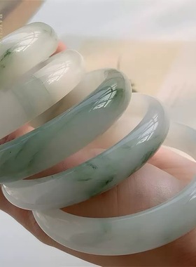 新中式白玉髓白月光手镯仿玛玻璃仿玉粗款圆条不知春手镯一步