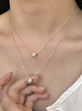 S925镀金小蛮腰满钻锁骨链