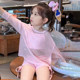 Girls swimsuit split sun protection cover-up swimwear