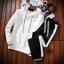 Áo len mùa xuân phù hợp với quần áo nam Phiên bản Hàn Quốc của xu hướng thể thao giải trí in triều nhãn hiệu áo khoác nam mùa xuân - Bộ đồ áo thể thao Bộ đồ