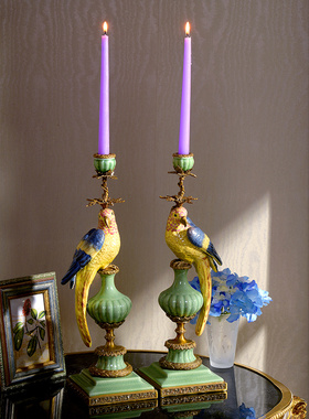 欧式绿色软装壁炉摆件