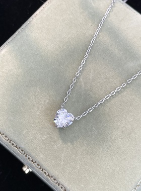 1克拉纯银s925爱心项链