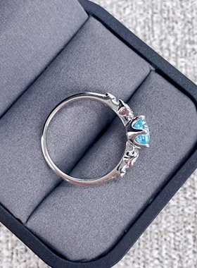 千禧玫瑰海蓝宝轻奢高级感钻戒