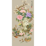 Новая атмосфера гостиной поперечной вышивки династии Домай Цин, новой атмосферной китайской растения цветы простые печатные китайские картины