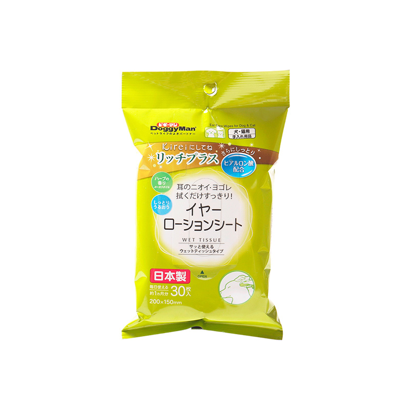 日本多格漫日本进口天然美妆护理草本擦耳胶片湿巾30片 滋润去污 - 图0