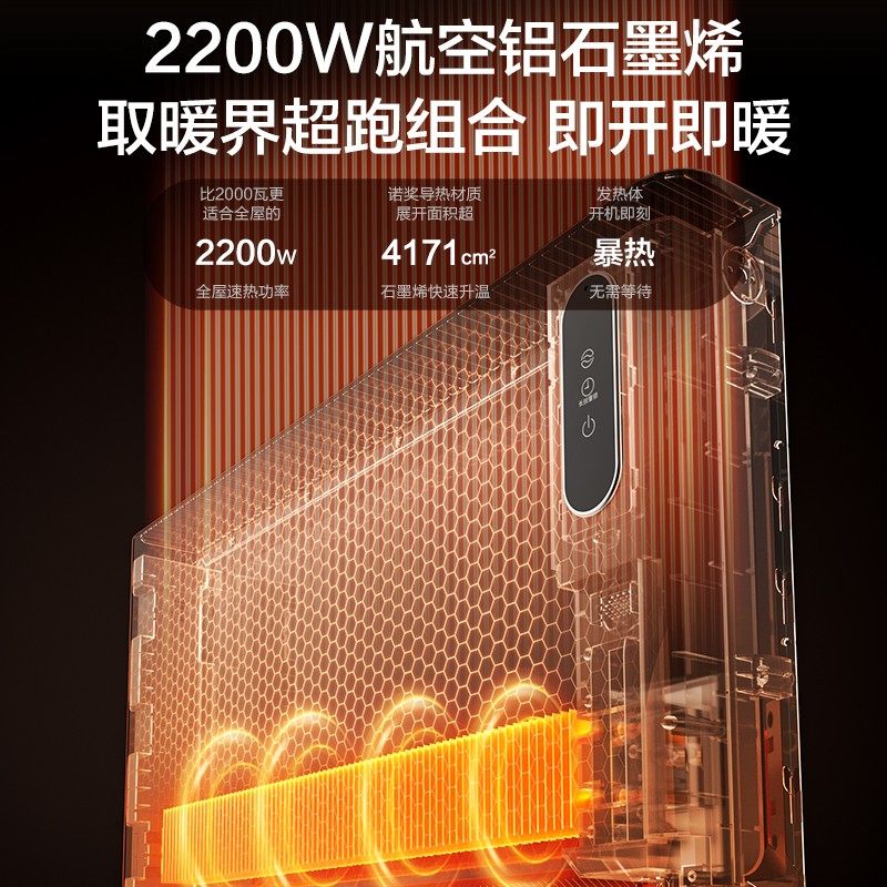 艾美特欧式快热炉取暖器家用浴室电暖器石墨烯速热暖风机HC22-R7,淘宝优惠券,粉丝福利购,淘宝优惠卷