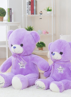 紫色薰衣草绣花熊带香味家居摆件跨境毛绒玩具礼品长毛绒公仔