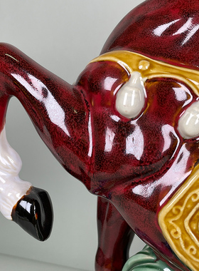 志在陶瓷釉彩马工艺中式风摆件