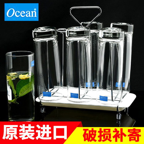 Ocean进口透明玻璃杯子家用无盖耐热水杯茶杯果汁杯早餐杯牛奶杯 - 图2