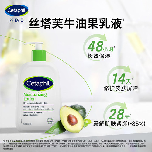 丝塔芙cetaphil牛油果乳液473ml身体乳霜润肤乳锁水保湿修护屏障 - 图0