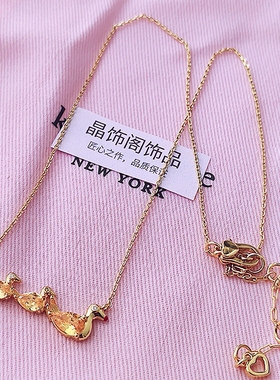 欧美精品保色 k家锆石小黄鸭加厚镀金简约时尚个性小众设计项链女