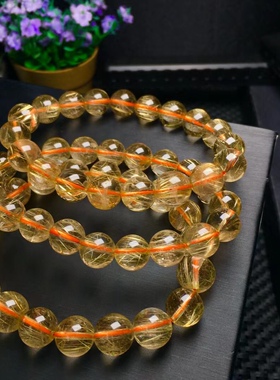 天然金发晶手链女巴西金发晶手链