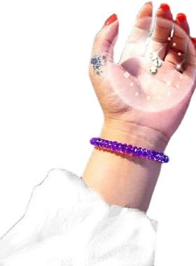 收藏级天然黄水晶刻面手链紫水晶手串男女情侣款饰品宝石生日礼物