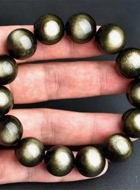 天然黑曜石招财佛珠貔貅手链