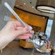 Ice pattern spoon thickened stainless steel household adult rice spoon long handle spoon eating western food spoon student spoon spoon