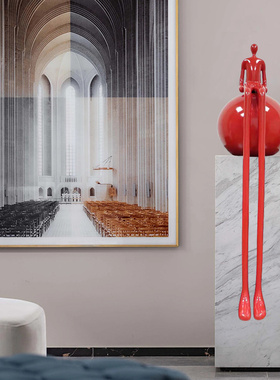 长腿抽象人物雕塑艺术摆件高级轻奢客厅落地摆件酒店大堂玄关装饰