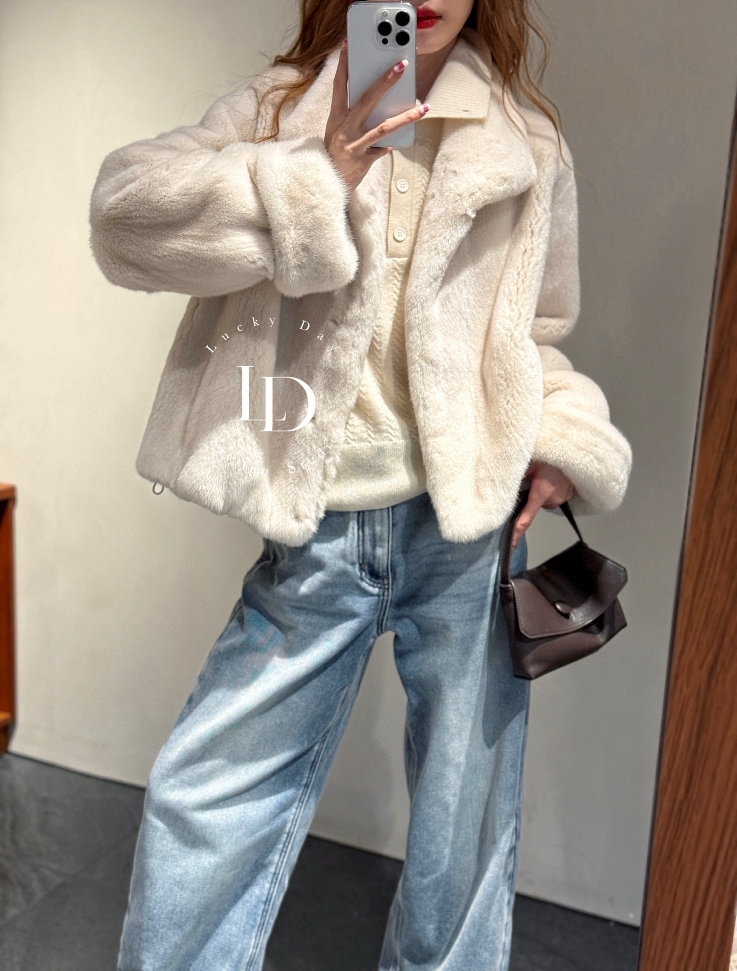 非实价2025冬季新款欧洲站潮牌简约轻奢百搭宽松休闲舒适水貂外套 - 图2