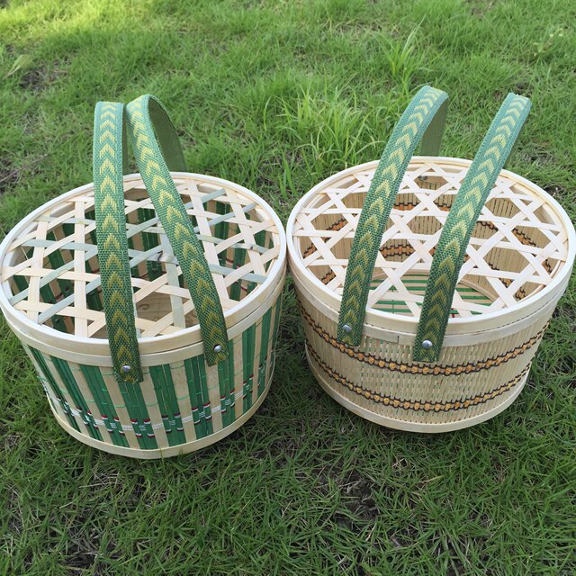 Hand-woven bamboo basket packaging storage basket