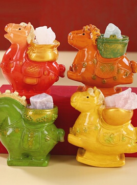 景德镇陶瓷小马摆件年创意小礼品