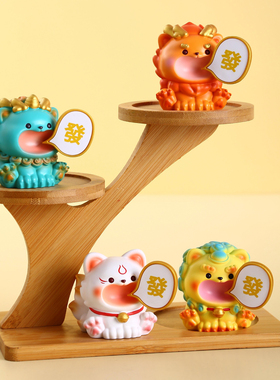 招财小貔貅喊发摆件麒麟八方来财新年办公室桌面工位玄学生日礼物