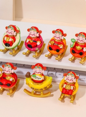 马年盲盒招财神爷桌面小摆件办公室工位玄学情绪稳定神器同事礼物