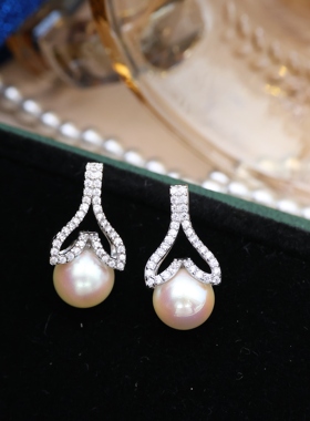 DIY珍珠配件 S925纯银鱼尾可打开吊坠耳钉胸针套装 项链坠子耳饰