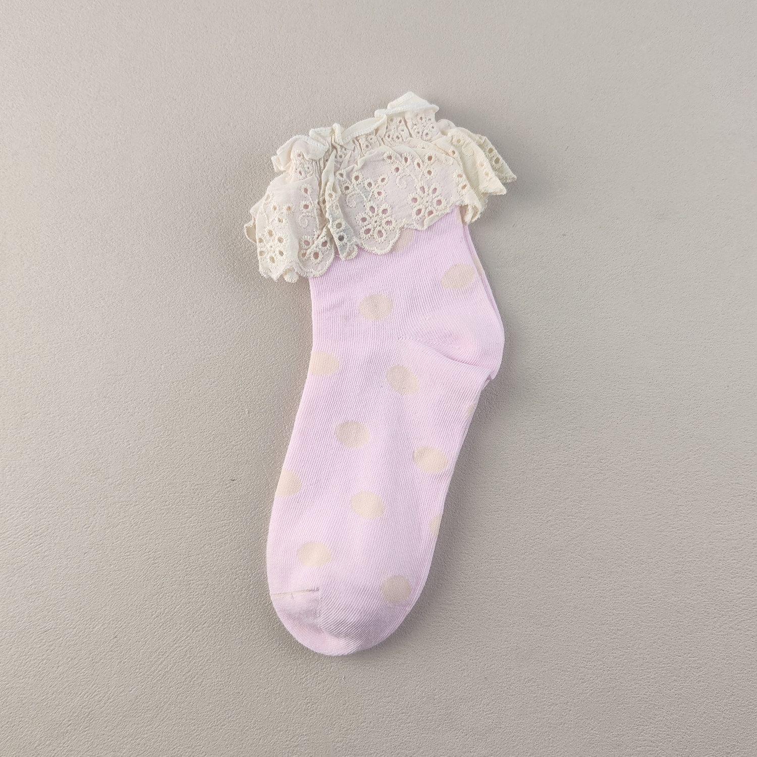 库存尾货粉色甜美风波点花边中筒袜纯棉吸汗可爱松口四季透气女袜,淘宝优惠券,粉丝福利购,淘宝优惠卷