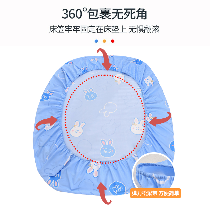 床笠单件床罩加厚床套床垫保护罩纯水洗棉床单被套四件套2024新款