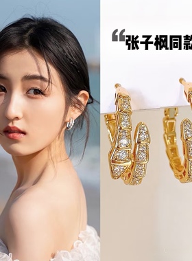 独特漂亮金色蛇形耳环耳钉2026新款爆款轻奢高级感气质耳扣耳饰女