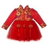 Утепленное ципао, наряд маленькой принцессы, осеннее демисезонное платье, китайский стиль