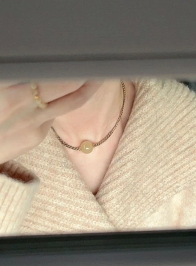 复古手工编织和田钰好运珠手链高级感时尚气质百搭设计感单珠项链