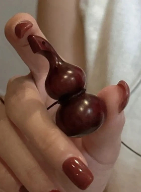 文艺复古新中式木质葫芦吊坠长款皮绳项链女百搭时尚颈链毛衣链