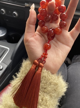 天然玛瑙龙纹龙鳞凤血手持佘太翠手持男女款手串中国风汉服配饰