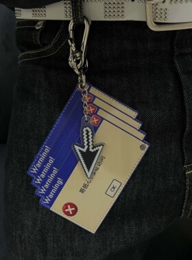 Domy Land 潮酷多层警示牌亚克力裤链街头风裤子装饰挂件小众设计