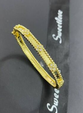 版高手饰花窄跨境幸运女手镯高级