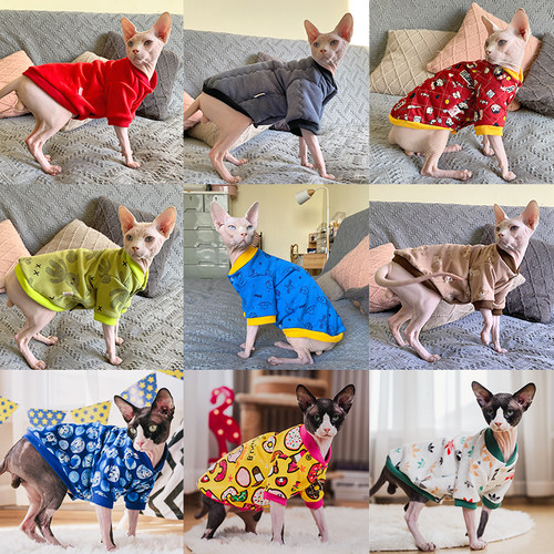 春夏无毛猫斯芬克斯衣服德文宠物猫冬季加绒老客盲盒福包包邮清仓 - 图3