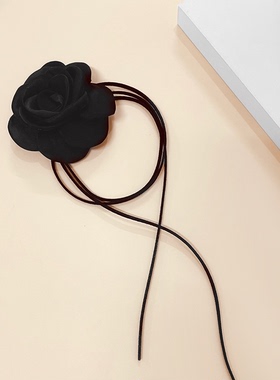 小众复古纯欲黑色玫瑰花朵项链女多用绑带性感颈链脖子点缀配饰