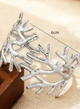 欧美海洋风珊瑚状镂空开口手镯