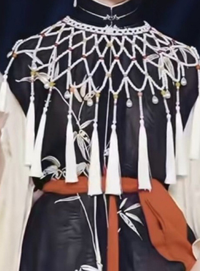 仿珍珠旗袍汉服配饰高端款披肩