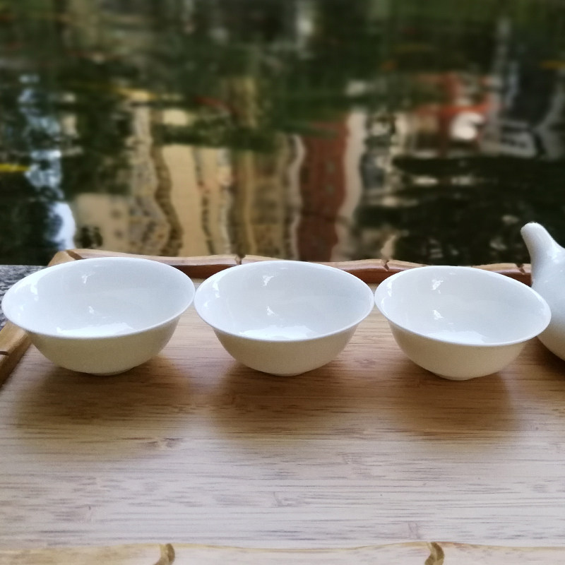 白瓷品茗杯陶瓷品茶杯功夫茶小茶杯闻香杯纯白大反口30cc功夫茶具,淘宝优惠券,粉丝福利购,淘宝优惠卷