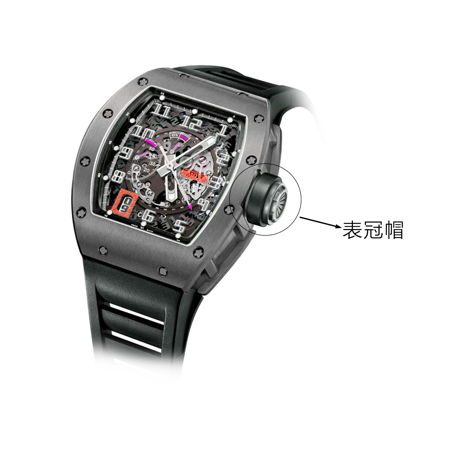 适用理查德米勒RM氟橡胶把头胶圈表冠圈RM023 005 010 RM030配件 - 图0