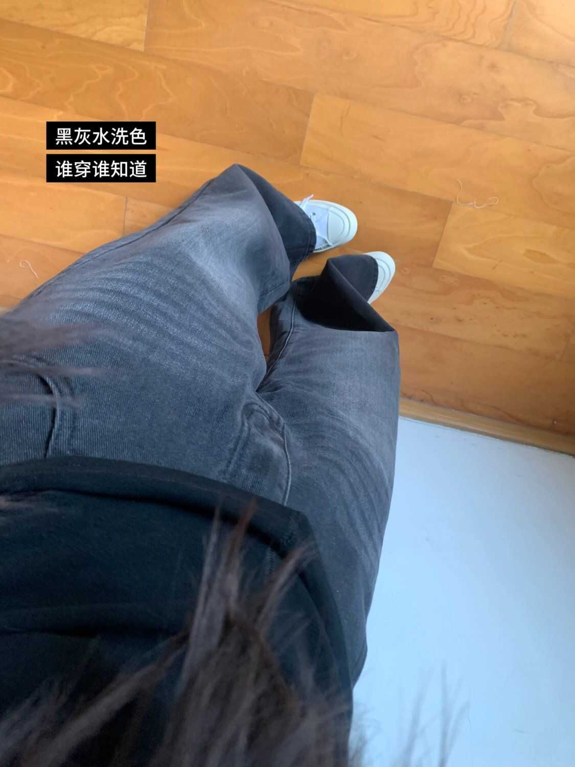 小个子宽松bf慵懒风牛仔裤女XS码微喇叭高腰显瘦不贴腿阔腿长裤子 - 图3