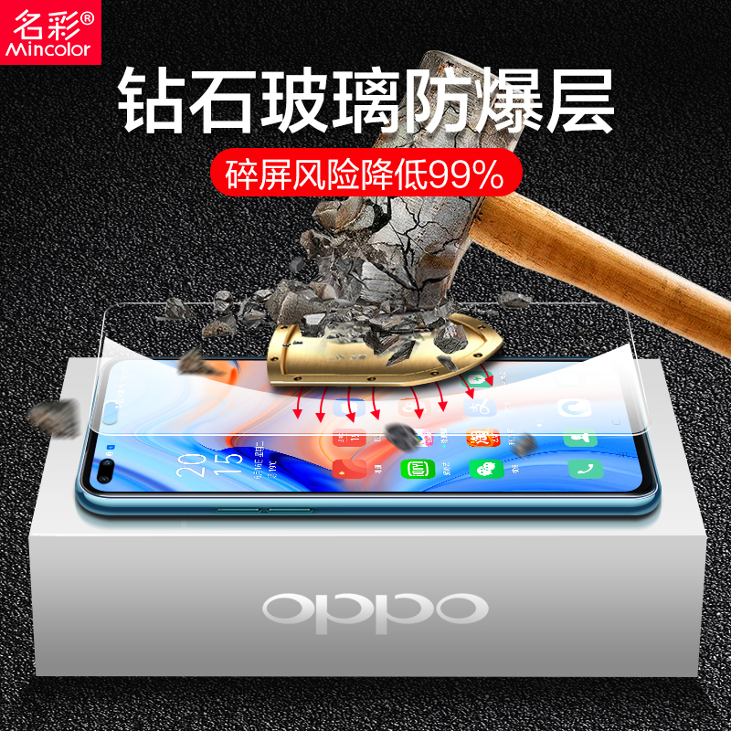 适用opporeno4钢化膜reno6手机贴膜reno4se全屏5k防窥oppo防窥膜reno5防偷窥reno4抗蓝光reon防摔opporeno45g-图3