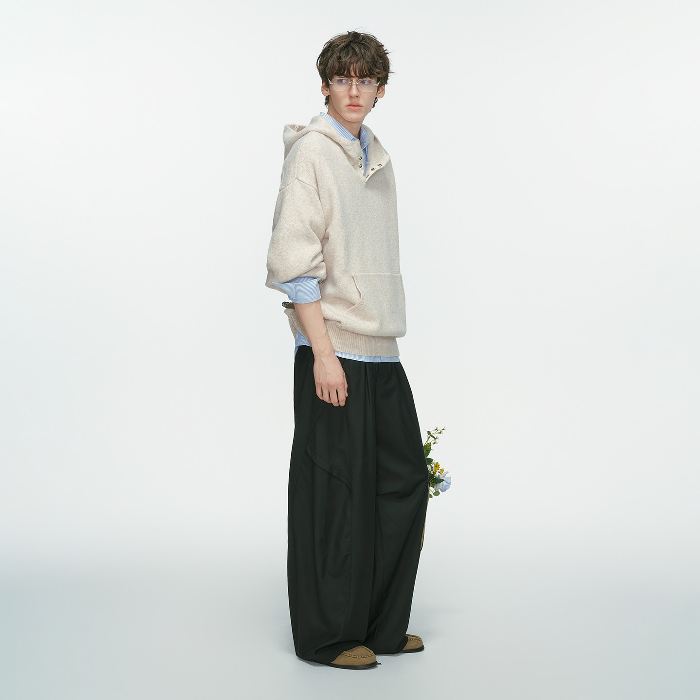 Dream made羊毛混纺老钱风连帽毛衣男秋冬季高级感慵懒针织衫外套,淘宝优惠券,粉丝福利购,淘宝优惠卷