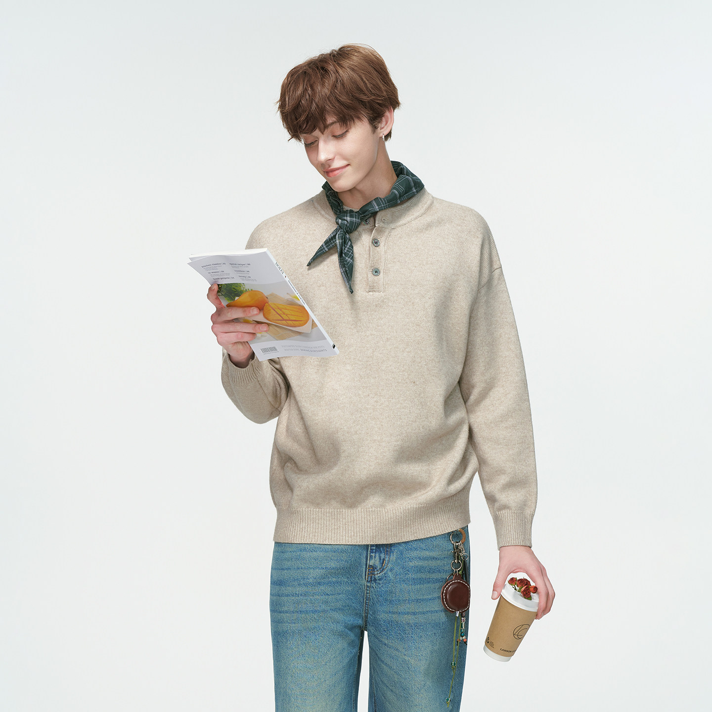 Dream made 老钱风亨利领毛衣男秋冬季内搭慵懒风针织衫男生上衣,淘宝优惠券,粉丝福利购,淘宝优惠卷