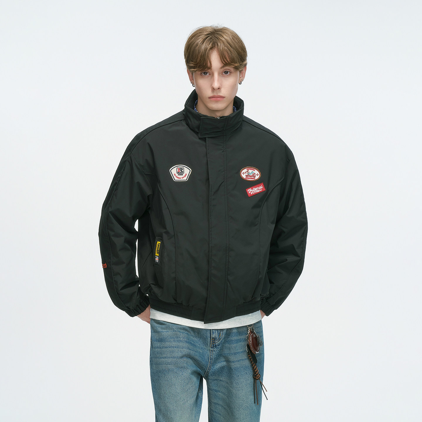 Dream made 美式解构赛车风短款棉服男冬季加厚飞行立领棉衣外套,淘宝优惠券,粉丝福利购,淘宝优惠卷