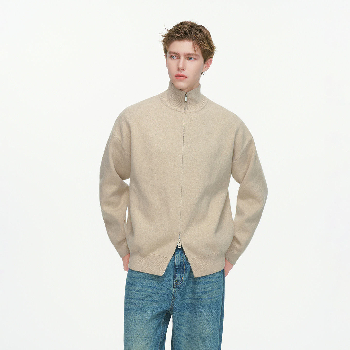 Dream made 美式cleanfit开衫毛衣男款秋冬季加厚内搭针织衫外套,淘宝优惠券,粉丝福利购,淘宝优惠卷